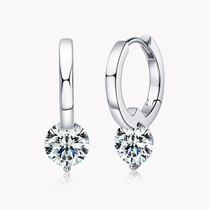 Fashion Moissanite Drop Hoops Earrings 925 Gold Plated Silver Diamond Solitaire Earring for Women Men Sterling Gifts Mom