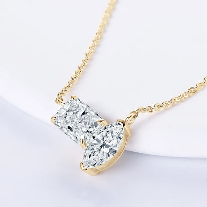 Real 3.0CTW. Oval Cut Moissanite Pendant Necklace Silver 925 Chain Choker for Women's Gift Birthday Certificate Jewelry 2024 New
