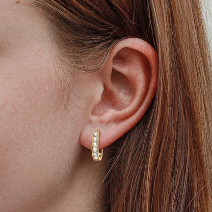 100% Real Gold 0.48CTW D Color Moissanite Earrings 14K Gold for Women Men Couples Small Hoop Earrings Engagement Wedding Jewelry