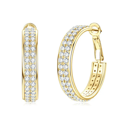 Real S925 Silver Full D Moissanite Earrings 2025 Fashion Sparking Hoop Clip Earrings GRA Certified Gift for Women Korean