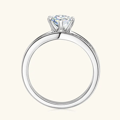 Classic 1.0ct D Moissanite Wedding Engagement Rings for Women 925 Silver Solitaire Bridal Ring Stackable Half Eternity Band Sets