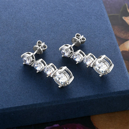 Original 2.0CT Moissanite Drop Earrings 925 Silver Long Dangle Piercing Ear Earrings Wedding Jewelry for Women Gifts Certificate