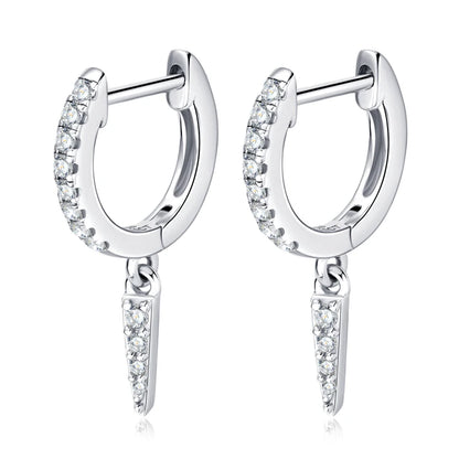 Personalized Triangular Moissanite Drop Earrings 100% Silver 925 Hoop Huggie Earring For Women Gift Jewelry with GRA Certificate