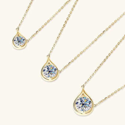 3CT 2CT 1CT D Moissanite Solitaire Pendant Necklace for Women 925 Silver Adjustable Chain 6.5mm/8mm/9mm Lab Diamond Jewelry Gift