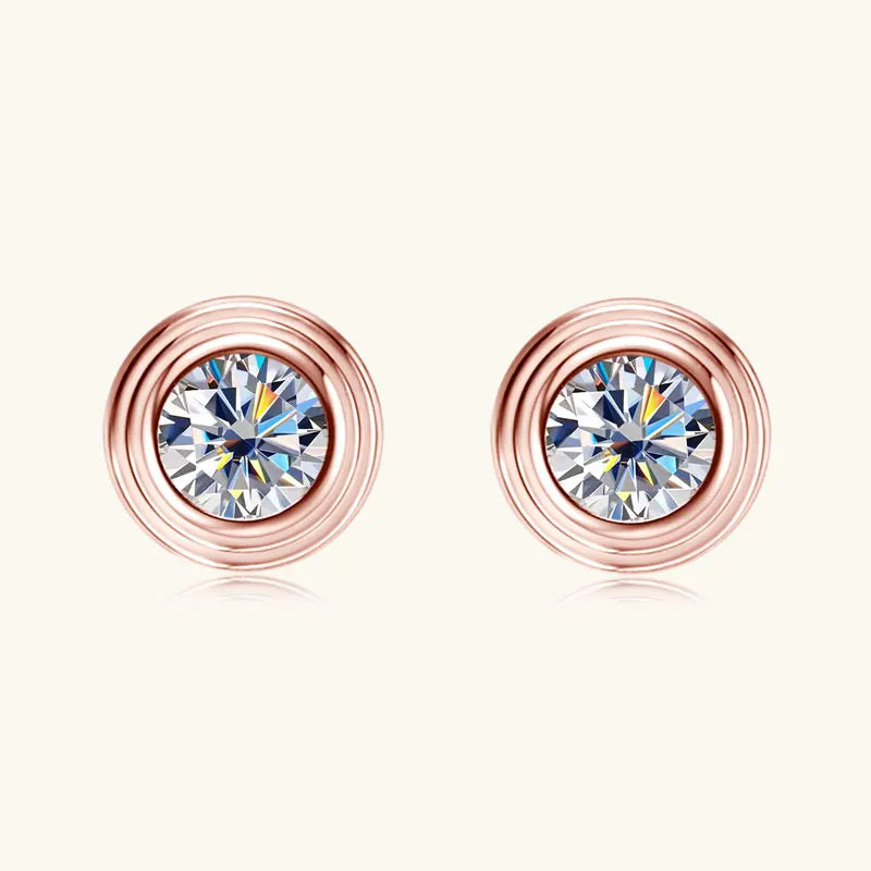 3mm D Color Bezel Moissanite Stud Earrings 925 Sterling Silver Earrings Mini Needle for Couple Women Men Valentine's Gift