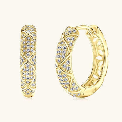 2025 New Pave D Moissanite Hoop Huggies Earrings 925 Silver for Women Trendy Fine Jewelry GRA Certified lab Diamond Gift