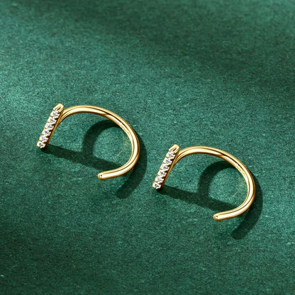 2025 Trendy 1mm Moissanite Stud Earrings 925 Sterling Silver for Women Simple Piercing Ear Earrings Cuff Fine Jewelry Gift