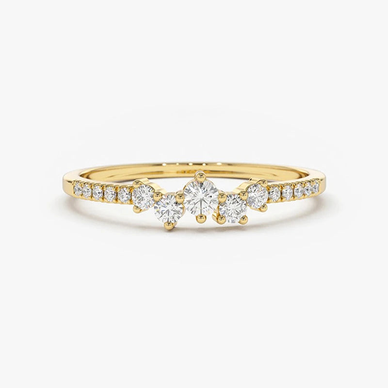 Delicate Moissanite Ring Real 925 Silver for Women Dainty Thin Finger Ring Wedding Engagement Jewelry Fashion Accessories