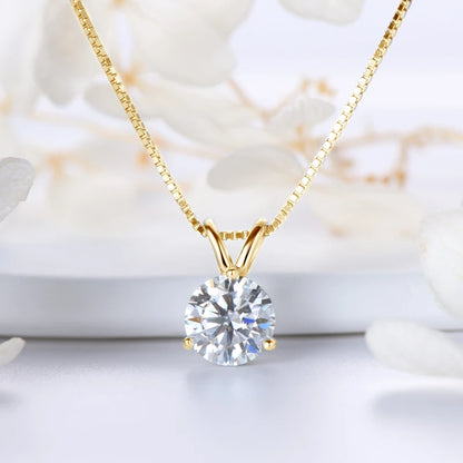 2025 Sparking 1ct 2ct 3ct D Moissanite Pendant Necklace for Women Adjustable 925 Silver Chain Fine Jewelry Valentine's Day Gift