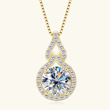 2025 Trendy Gourd Shaped Pendant Necklace Moissanite 3CT 2CT 1CT for Women 925 Silver Adjustable Chain D Color Lab Diamond Jewel
