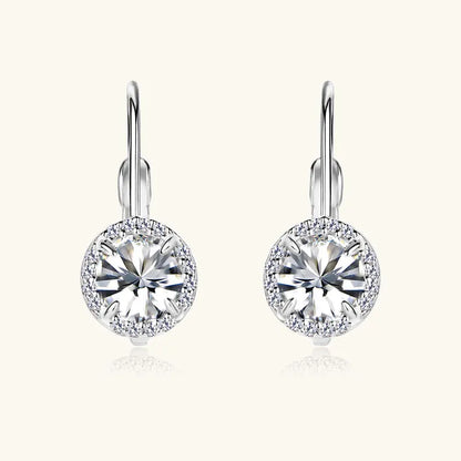 Tren-dy 6.5mm 1.0CT Moissanite Drop Earrings for Women 925 Silver 18k Gold Plated Clip Hoop Earrings Wedding Jewelry Gifts