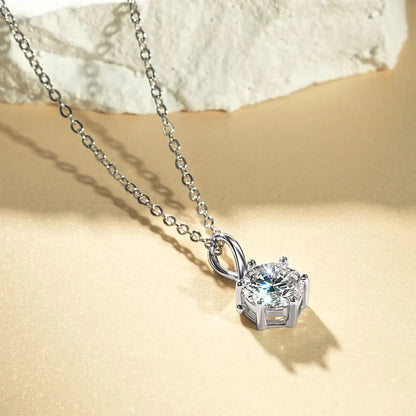 6.5mm 1ct D Moissanite Infinity Pendant Necklace for Women Silver 925 Adjustable Chain 8mm 2ct Lab Diamond Infinite Charm Gifts