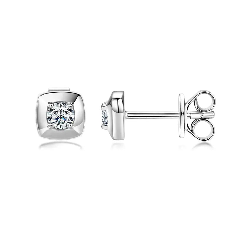 3mm 0.1ct D Moissanite Earrings 925 Sterling Silver Square Stud Earrings for Women Men Couples GRA Fine Jewelry 2025 Gifts