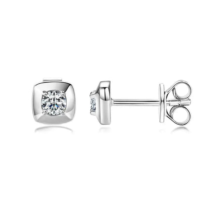 3mm 0.1ct D Moissanite Earrings 925 Sterling Silver Square Stud Earrings for Women Men Couples GRA Fine Jewelry 2025 Gifts