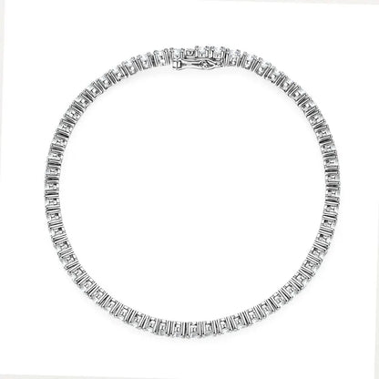 3mm 5mm D VVS1 Moissanite Tennis Bracelet Plated 18k White Gold s925 Sterling Silver Bracelets for Couples Women Man & GRA