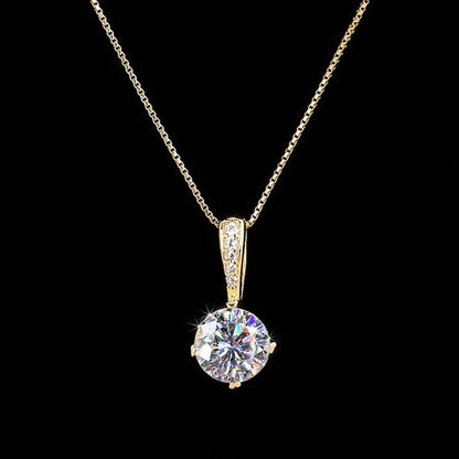 925 Silver 1Ct D Color Round Moissanite Pendant Necklace with Real Certificate Women's Necklace Jewelry Heart Shaped Claw