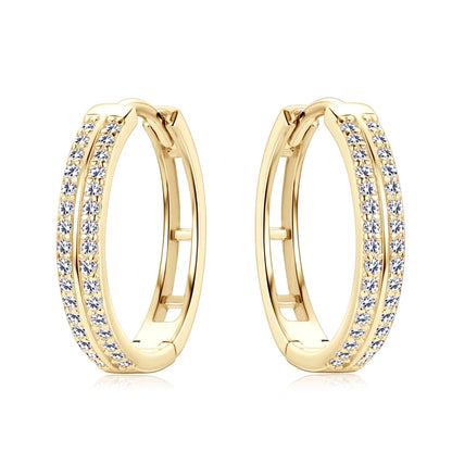 Trend Hoop Earrings 925 Sterling Silver Round Moissanite Piercing Engagement Jewelry for Women Wedding Party Gift Birthday