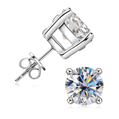 Real 4mm/5mm/6.5mm/8mm D Color Moissanite Stud Earrings for Women Men Solid 925 Sterling Silver 2023 Trend Fine Jewelry With GRA
