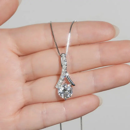 2025 Luxury 1CT 2CT 3CT Round Moissanite Infinity Pendant Necklace for Women Adjustable Chain S925 Silver Valentine's Gift