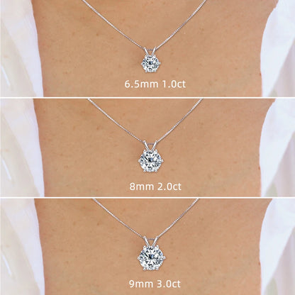 Classic 2.0CT 3.0CT Moissanite Pendant Necklace for Women Sparking Diamond Necklaces 925 Silver Jewelry Engagement Gifts