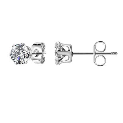 Stud Earrings for Men Women Real D Color Moissanite 3mm-9mm Multiple Sizes Earring 925 Silver Jewelry Girls Gift Certified