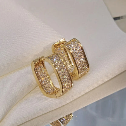 Original Full Moissanite Earrings Women Square Hoop Earrings Silver 925 Trendy Wedding Party Jewelry with GRA Certificate
