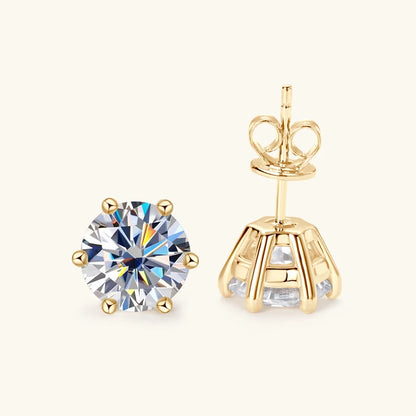 Classic 3.0CT D Color Moissanite Men Earrings Original 925 Silver 2CT Round Diamond Piercing Studs Wedding Party Women's Jewelry