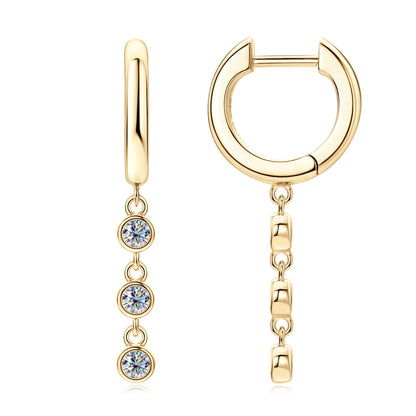 2023 Hoops Earring Moissanite Drop Long Hanging Earrings 925 Sterling Silver for Women Jewelry Created Diamond 2.5mm(0.06ct)