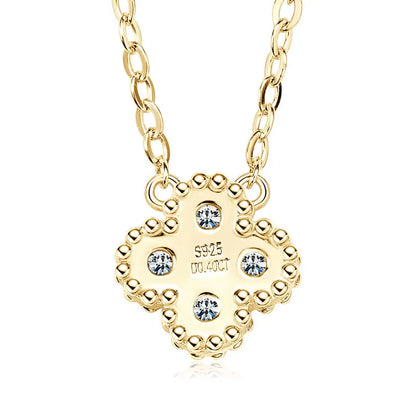 Clover Flower Pendant Necklace 3mm Moissanite for Women Adjustable 925 Silver Chain VVS1 Lab Diamond Necklace Collar Gifts