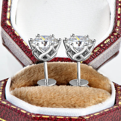 3mm-6.5mm 1ct D Color Moissanite Stud Earrings 925 Silver Piercing Ear Push Back Women Men Fine Jewelry & Certificate GRA