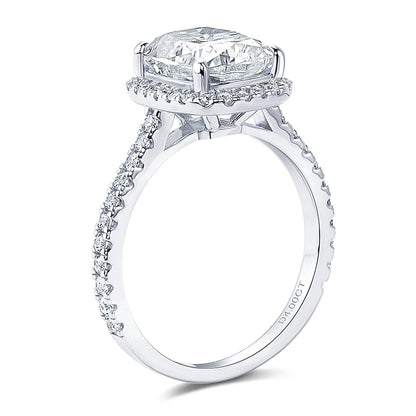 Original 4.0 Carat Cushion Cut Moissanite Wedding Ring 925 Sterling Sliver Promise Ring Bands for Women Engagement Jewelry