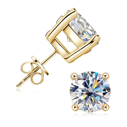 100% 925 Sterling Silver Moissanite Earrings Studs for Couple Women Men Certified 0.5CT 1CT 2CT D Color Moissanite Jewelry