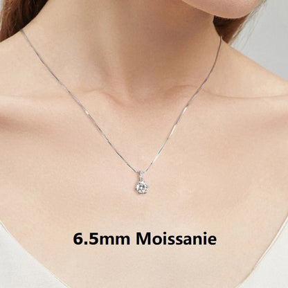 2024 New 925 Sterling Silver Moissanite Pendant Necklace 1CT 2CT D Color Lab Diamond Jewelry Women's Birthday Valentine Day Gift