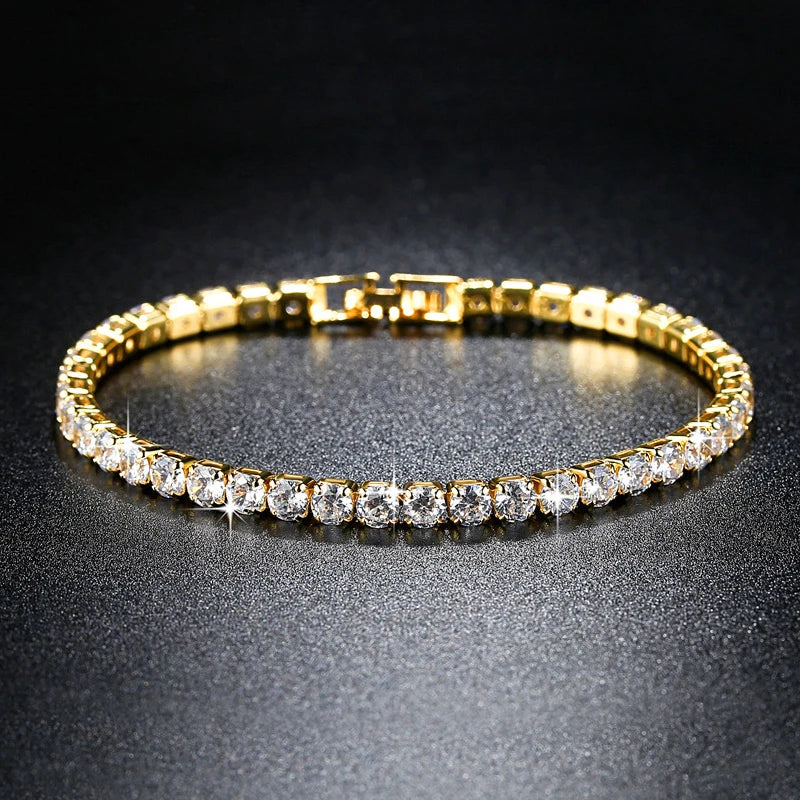 3mm D Color VVS1 Moissanite Bracelet Original Certified 925 Silver Tennis Bracelets 18k Gold Plated for Women Man Jewelry