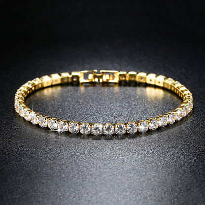 3mm D Color VVS1 Moissanite Bracelet Original Certified 925 Silver Tennis Bracelets 18k Gold Plated for Women Man Jewelry