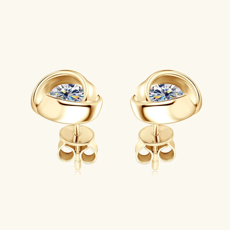 5mm 0.5CT D Color Moissanite Studs Earrings 925 Silver Cute Flower Earrings for Women Men LOVER'S 14K Gold Plated Jewelry