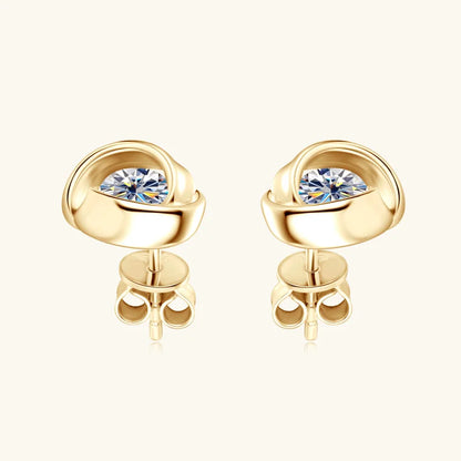 5mm 0.5CT D Color Moissanite Studs Earrings 925 Silver Cute Flower Earrings for Women Men LOVER'S 14K Gold Plated Jewelry