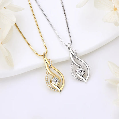 Real D0.43CT Moissanite Twist Pendant Infinity Necklace Silver 925 Sterling for Women Jewelry Wedding Party Birthday Gifts