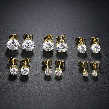 Stud Earrings for Men Women Real D Color Moissanite 3mm-9mm Multiple Sizes Earring 925 Silver Jewelry Girls Gift Certified