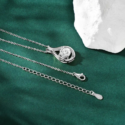 2025 2CT 8mm D Color Moissanite Necklace Teardrop Pendant 925 Silver Chain Original Jewelry with GRA Certificate for Women Gift