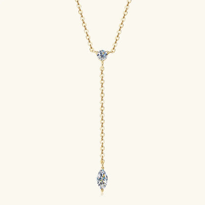 3mm D Color Moissanite Y Shape Long Pendant Necklace for Women Adjustable Chain 100% 925 Silver Jewelry Trendy 2025 Gifts