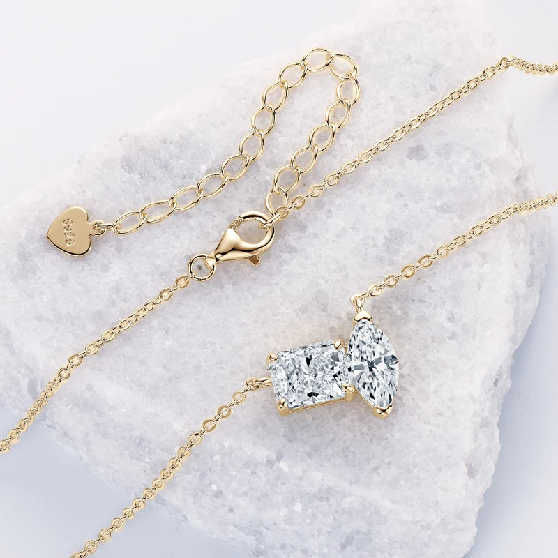 Real 3.0CTW. Oval Cut Moissanite Pendant Necklace Silver 925 Chain Choker for Women's Gift Birthday Certificate Jewelry 2024 New