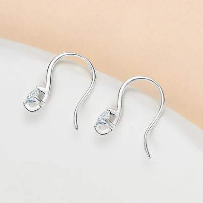 2024 4mm Round Moissanite Drop Hook Earrings 100% 925 Silver for Women Fine Jewelry Original with GRA Certificate Original