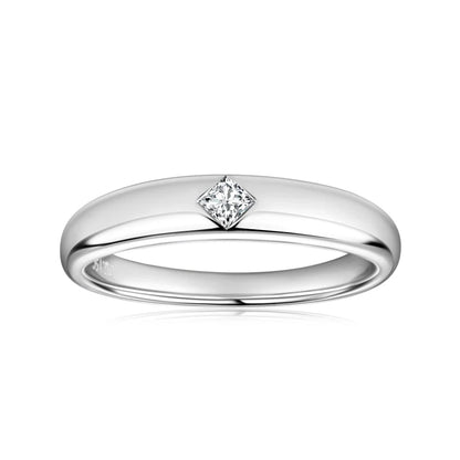 18k Gold Plated Wedding Ring 925 Silver D Color Princess Cut Square Moissanite Promise Bands for Women Certificate GRA