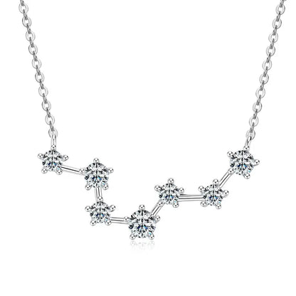 The Big Dipper Necklace Star D Moissasnite Pendant for Women Real S925 Silver Adjustable Chain Wedding Charm Jewelry Gift