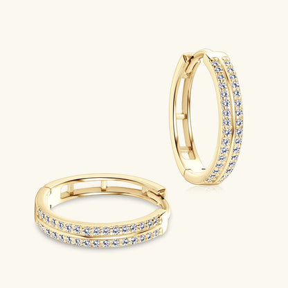 Trend Hoop Earrings 925 Sterling Silver Round Moissanite Piercing Engagement Jewelry for Women Wedding Party Gift Birthday