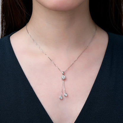 D1.60CT Moissanite Pendant Necklaces for Women Y Shape Tassel Necklace Original 925 Sterling Silver Chest Chain Jewelry