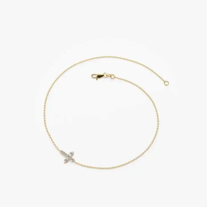 925 Sterling Silver Cross Bracelet Certified 2.5mm D Color Moissanite Bracelet for Women Men Jewelry Adjustable Chain Gift