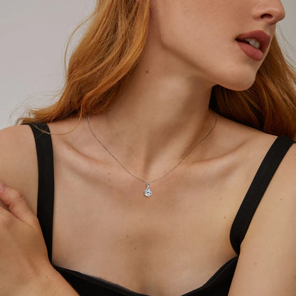 100% 925 Silver 1 Carat Moissanite Drop Pendant Infinity Necklace Certified Jewelry Gift for Women Birthday Anniversary