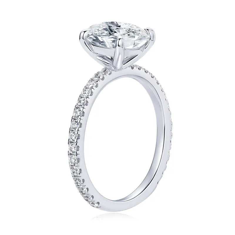 3.0CT D Oval Cut Moissanite Engagement Wedding Ring for Women 925 Sterling Sliver Promise Bands Vintage Finger Jewelry With GRA